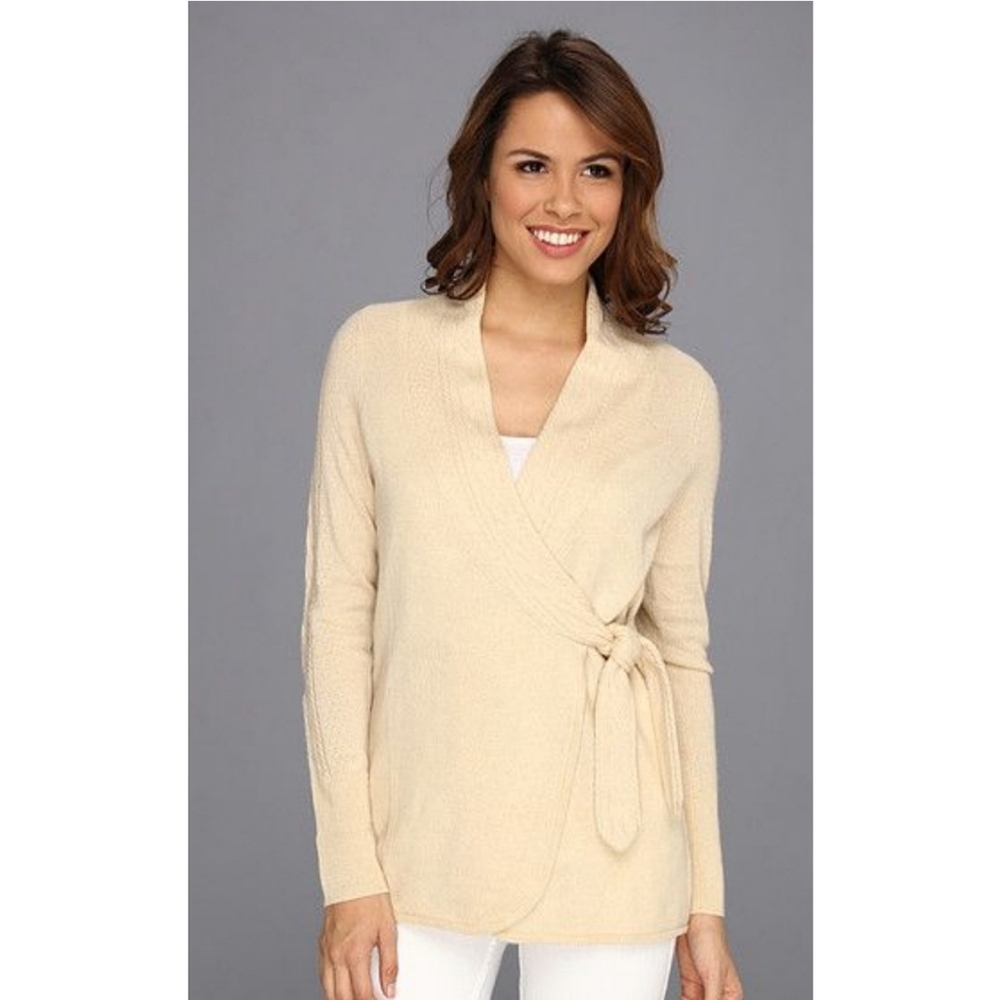 Lilly Pulitzer Cream Wrap V-Neck Tie-Waist Sweater
